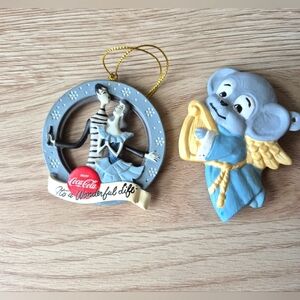 Coca Cola 2010 It's a Wonderful Life &Vtg Mouse Christmas Ornaments